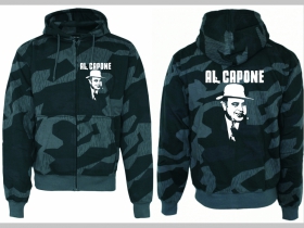 Al Capone hrubá maskáčová mikina na zips s kapucou vzor Nightcamo-Nočný maskáč "Splinter" 